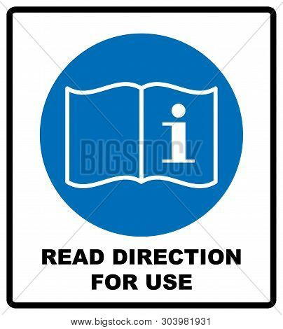 Read Direction For Use Icon. Refer To Instruction Manual Booklet Mandatory Sign, General Mandatory A