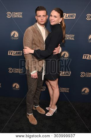 LOS ANGELES - MAY 30:  Nico Tortorella and Sutton Foster arrives for the Comedy Central, Paramount Network, TV Land Press Day on May 30, 2019 in West Hollywood, CA                
