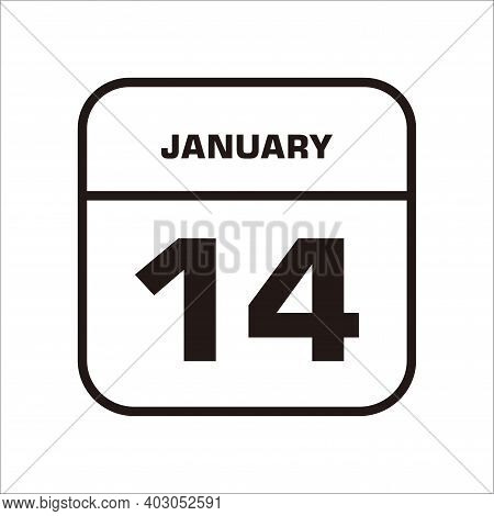 Calendar Icon 14 Isolated On White Background, Calendar Icon Vector Flat Modern, Calendar Icon, Cale