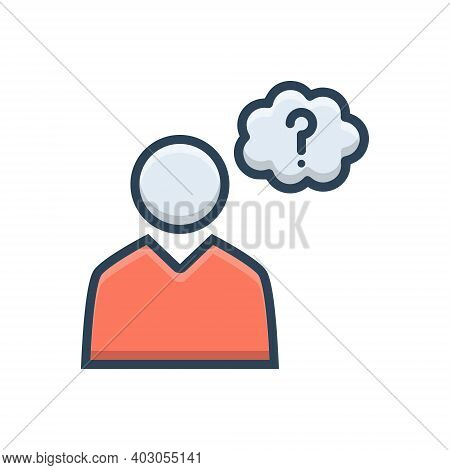 Color Illustration Icon For Guess Worry Concern Guessing Doubt