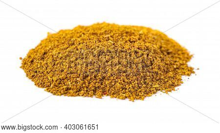 Pile Of Khmeli Suneli Isolated On White Background. Georgian Food Ingredient