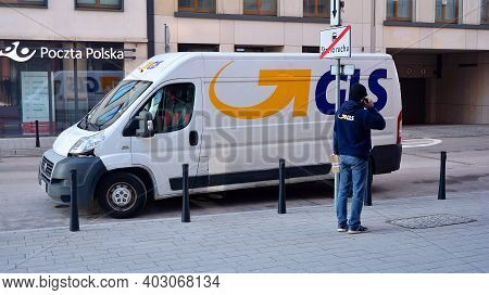 Warsaw, Poland. 11 January 2021. Gls Courier Delivers Shipments To The Customer. Gls Is One Of The L