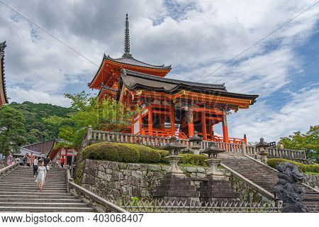 Kyoto, Japan - 3 July 2018: Kiyomizu Dera Temple , Famous Sightseeing Landmark