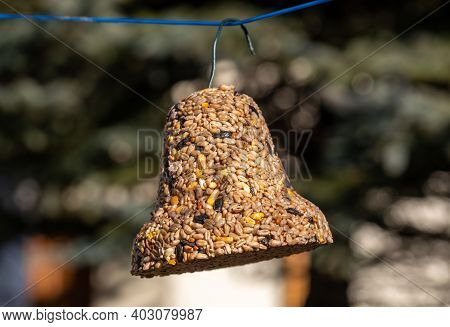 Bell From Various Grains, A Delicacy For All The Birds In The Garden