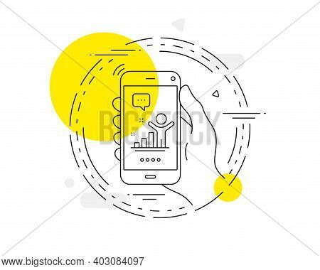 Winner Line Icon. Mobile Phone Vector Button. Best Results Sign. First Place Symbol. Winner Line Ico