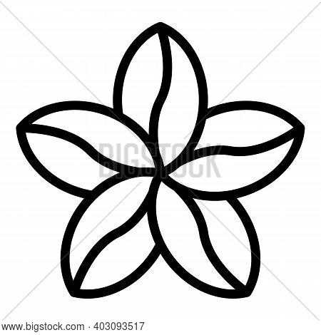 Plumeria Bunch Icon. Outline Plumeria Bunch Vector Icon For Web Design Isolated On White Background