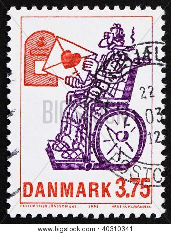 Postage Stamp Denmark 1992 Love Letter, By Phillip Stein Jonsson