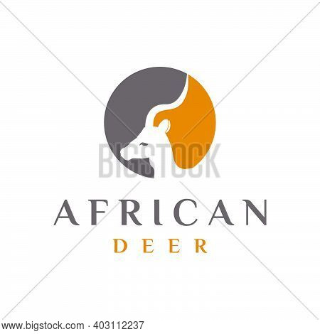 African Deer Head Logo Design/ Animal Logo Design Inspiration Vector