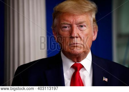Washington Dc, United States, November 2020,us President Donald Trump In Serious Look