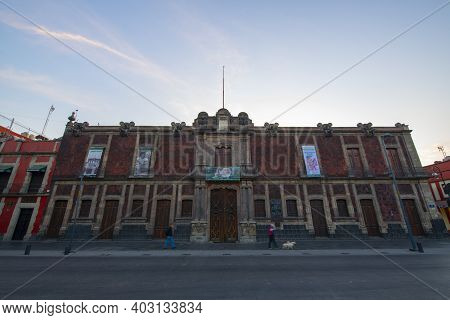 Mexico City - Jan. 18, 2020: Museo De La Ciudad De Mexico On Avenida Jose Maria Pino Suarez Avenue A