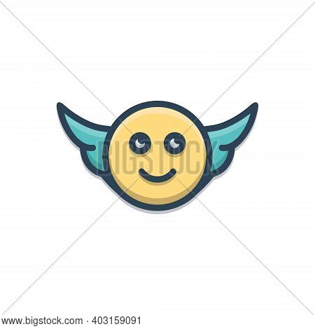 Color Illustration Icon For Angel Farishta Serang Fowl Fly