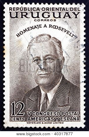 Postage stamp Uruguay 1953 Franklin Delano Roosevelt