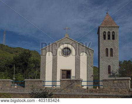 Arbatax, Tortoli, Sardinia, Italy, September 9, 2020: View Of Old Stone Churchchiesa Di Stella Maris