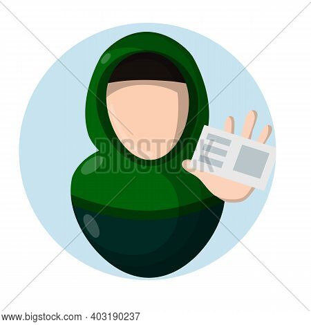 Getting Driver License. Arab Woman In Hijab. Certificate And Document. Hand Hold Plastic Card. Girl 