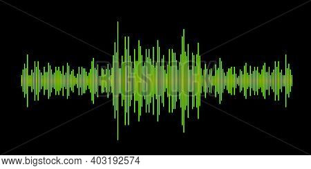Modern Vector Illustration Of Sound Save Equalizer On Black Background.