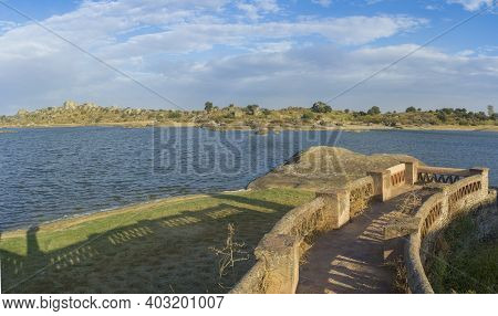 Old Wool Washing Building Jetty. Los Barruecos Natural Monument, Caceres, Spain