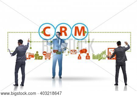 CRM custromer relationship management concept with businessman