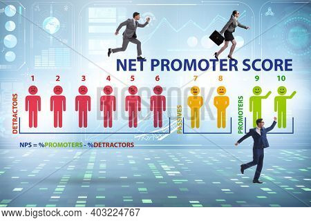 Net Promoter Score NPS concept with businessmen