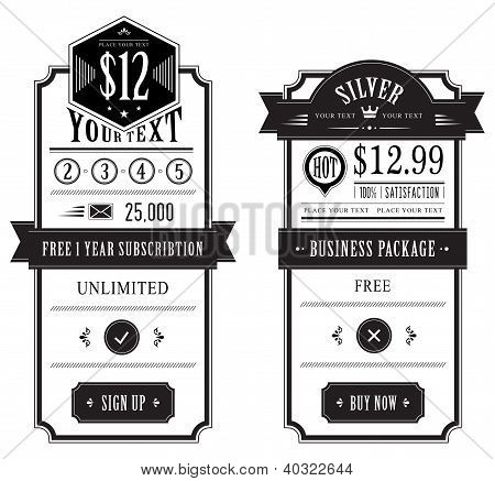 제시 된 가격 테이블