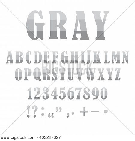 Number Font. Sketch Gray Letters Numbers. Beautiful Sketch Alphabet On White Backdrop. Stock Image. 