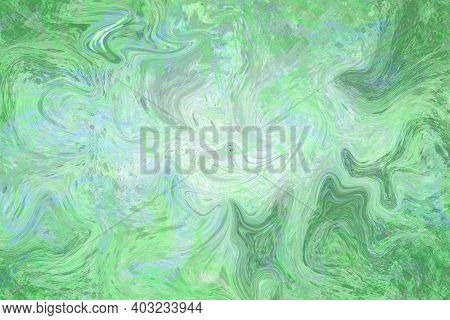 Emerald Green Agate Transparent Digital Texture. Natural Marbling Abstraction Backdrop. Digital Sumi
