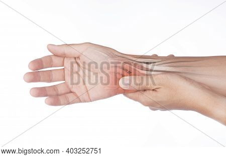 Wrist Muscle Pain White Background Wrist Injury