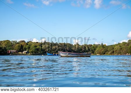 Rowing Boat At The Pier In Bruckless In County Donegal - Ireland.