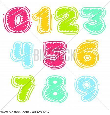 Numbers Set Childish Vector & Photo (Free Trial) | Bigstock