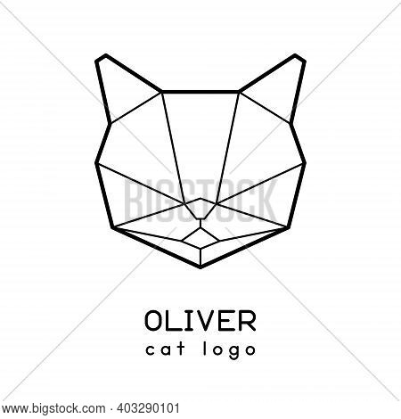 Vector Low Poly Cat Face Logo Design