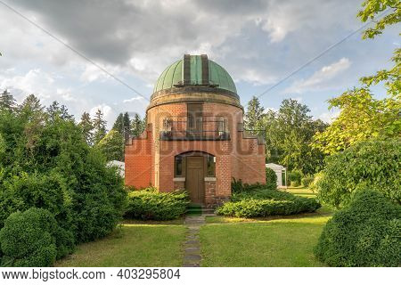 Old Historic Building Of Observatory Within Ondrejov Astronomy Institute. Deep Space Telescope Obser