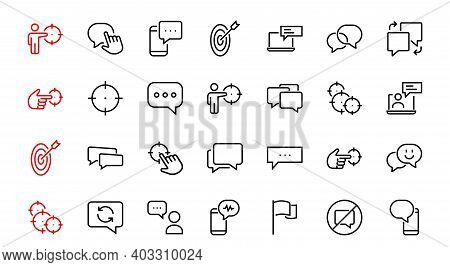 Simple Set Of Message Line Vector Line Icons. Contains Icons Such As Conversation, Sms, Notification