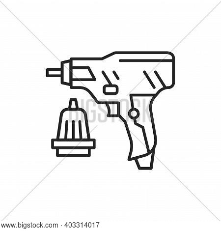 Electric Screwdriver Color Line Icon. Pictogram For Web Page, Mobile App, Promo.