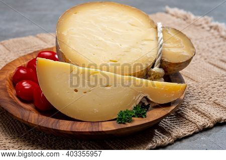 Italian Semi Hard Matured Caciocavallo Cheese, Handmade And Aged In Natural Underground Caves In Apu