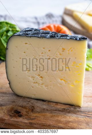 Cheese Collection, French Fol Epi  Cheese With Many Little Holes, Etorki, Tomme Noire Des Pyrenees A
