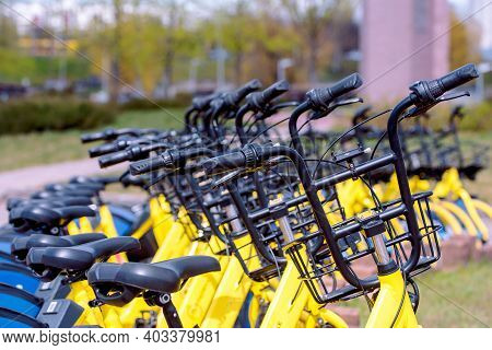 Bicycle Sharing In Europe. A Healthy Walk. Quick Ride.world Cycling Day June 3 Sports Bike