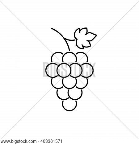 Bunch Of Grapes Fruit With Leaf Icon For Your Design