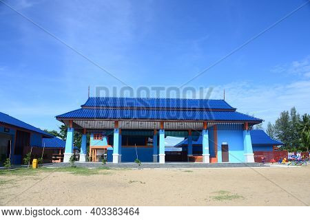 Narathiwat, Thailand - 1 January 2021 : Building  Of Pula Rayor Kalae Tapae Or Pulau Raya  Kalan Tap