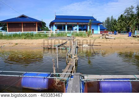 Narathiwat, Thailand - 1 January 2021 : Building  Of Pula Rayor Kalae Tapae Or Pulau Raya  Kalan Tap