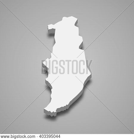 3d Isometric Map Of Golan Heights Is A Region Of Israel, Vector Illustration