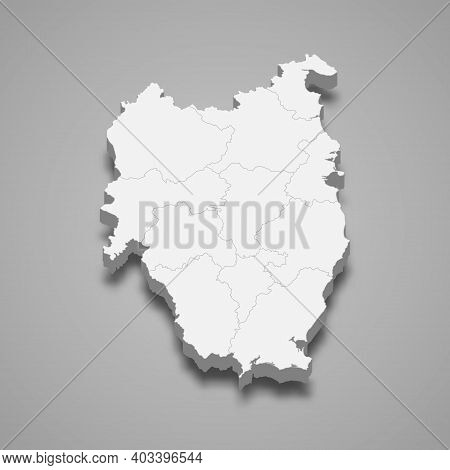 3d Isometric Map Of Leinster Is A Province Of Ireland, Vector Illustration
