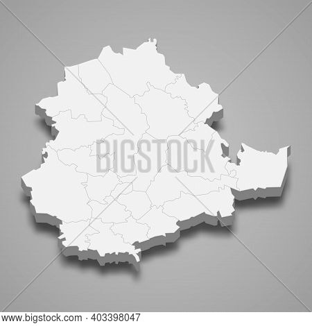 3d Isometric Map Of Pirkanmaa Is A Region Of Finland, Vector Illustration