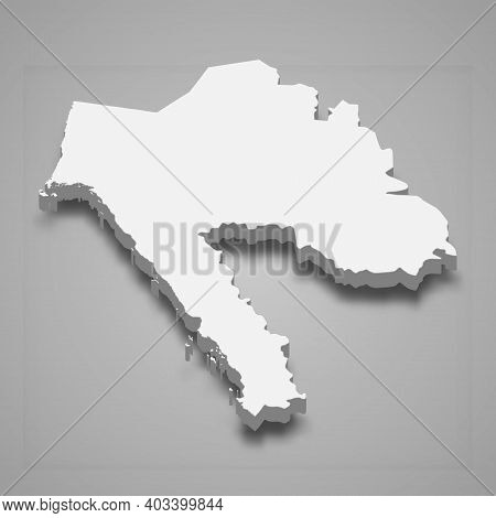 3d Isometric Map Of Tabuk Is A Region Of Saudi Arabia, Vector Illustration