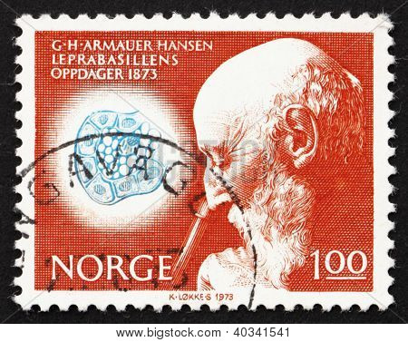 Postage stamp Norway 1973 Dr. Armauer G. Hansen