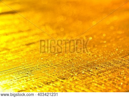 Golden Background With Shine Texture Of Water