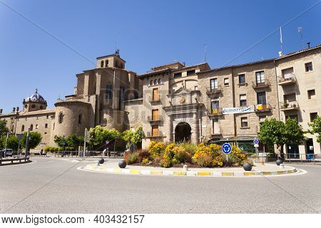 Solsona - Lleida, Spain - Jul 8, 2020: Portal Del Pont, The Bridge Gateway Is The Main Entrance To T