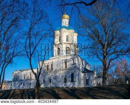 Scenic View Of Collegium In Chernigov, Ukraine At Sunny Spring Day. Collegium Was Built In 17th Cent