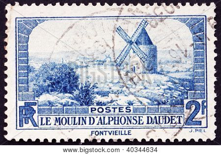 Postage stamp France 1936 Windmill at Fontvielle, Alphonse Daude