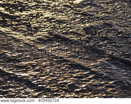 Frozen Sand Waves And Reflection Of Winter Sun