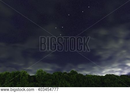 Dorado Star Constellation, Night Sky, Cluster Of Stars, Deep Space, dolphinfish Constellation