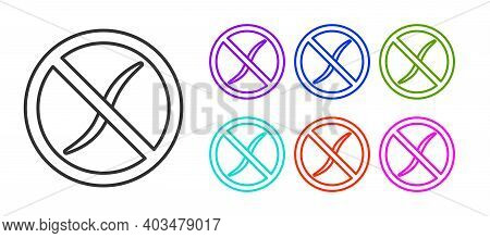 Black Line Anti Worms Parasite Icon Isolated On White Background. Set Icons Colorful. Vector